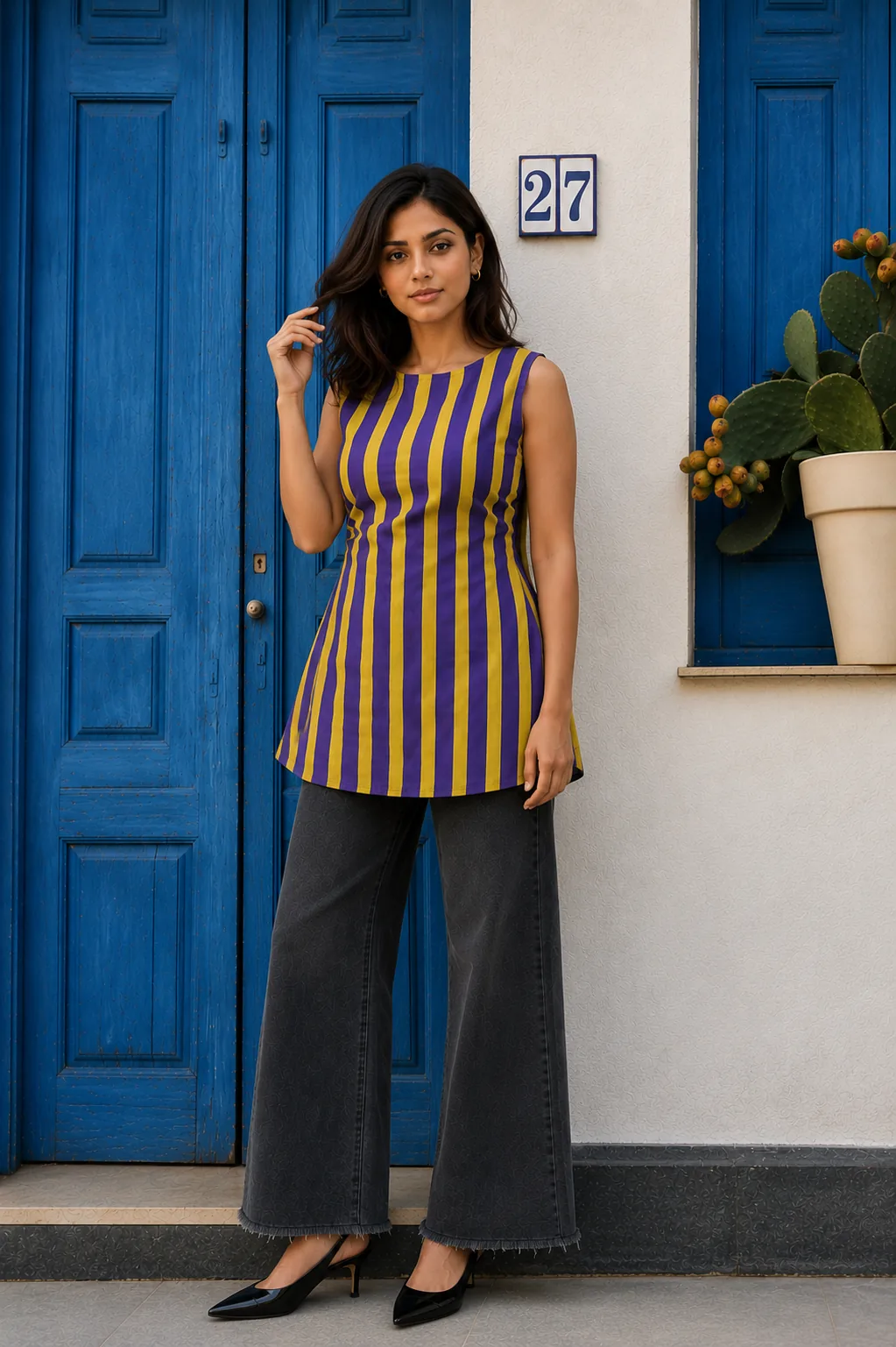 Blue & Yellow Strips