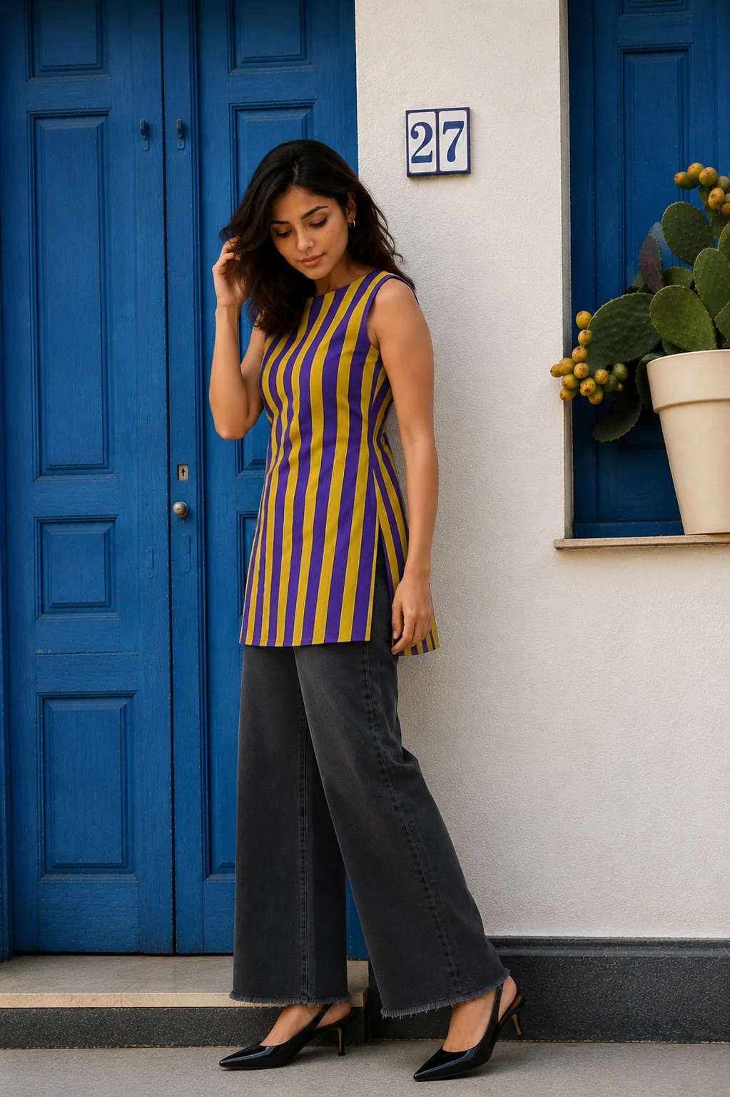 Blue & Yellow Strips