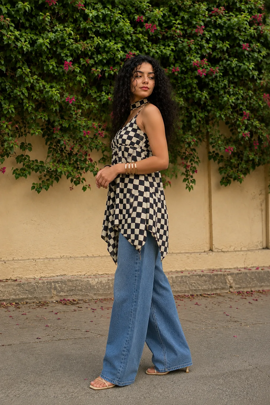 Checkmate Handkerchief Kurti - 100% Cotton