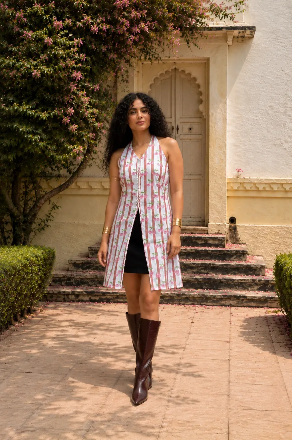 Cherry on Top Backless Kurti -100% Cotton