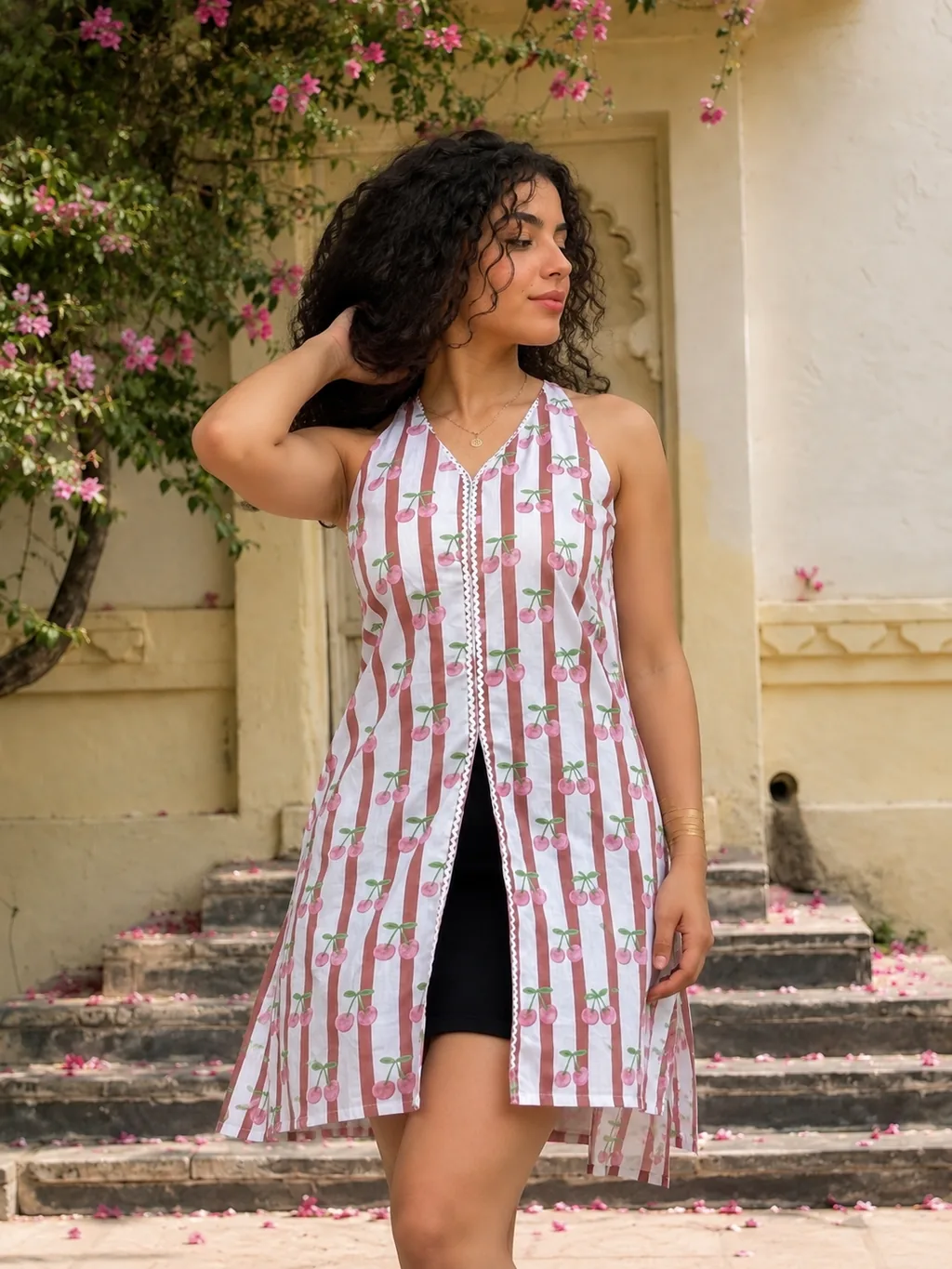 Cherry on Top Backless Kurti - 100% Cotton