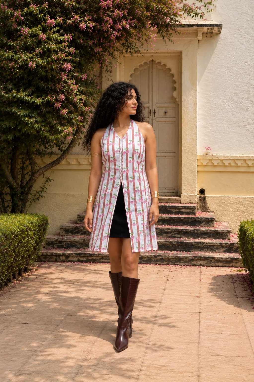 Cherry on Top Backless Kurti - 100% Cotton