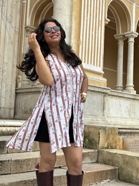 How a customer styled Cherry on Top Backless Kurti
