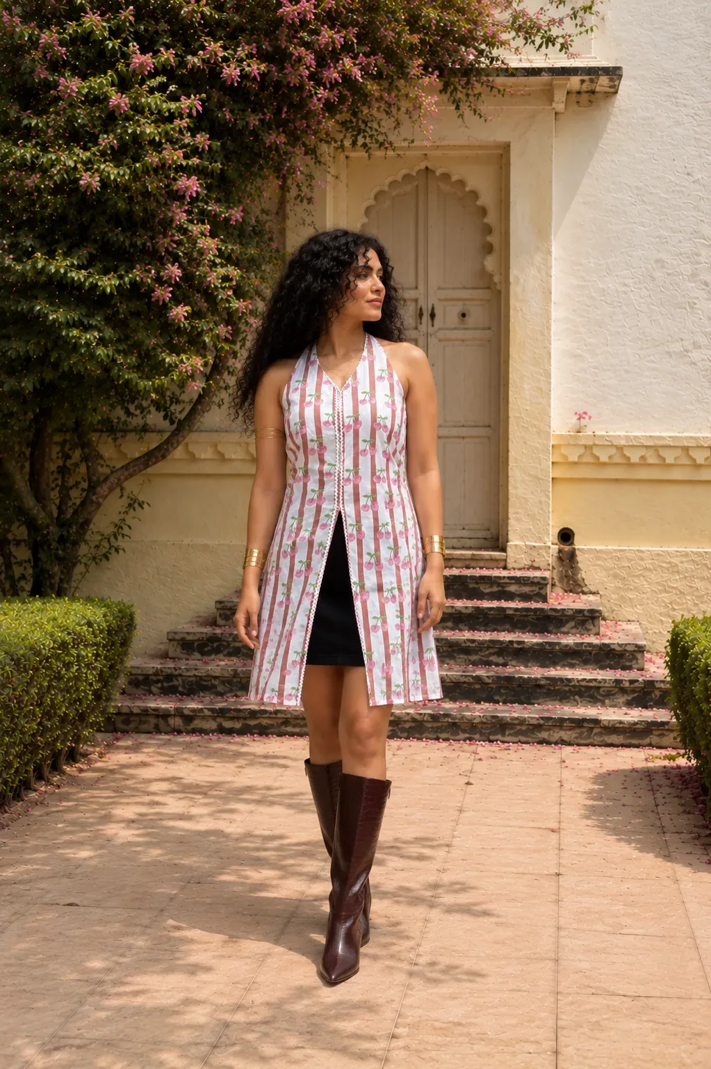 Cherry on Top Backless Kurti -100% Cotton