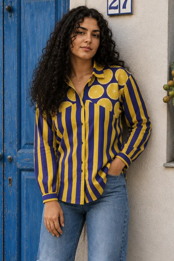 Lemon Zest Oversize Shirt - 100% cotton