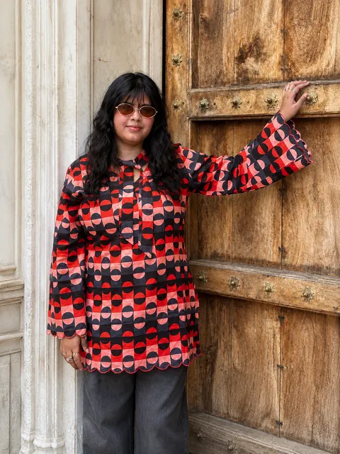 How a customer styled Retro Geo-Chic Kurti