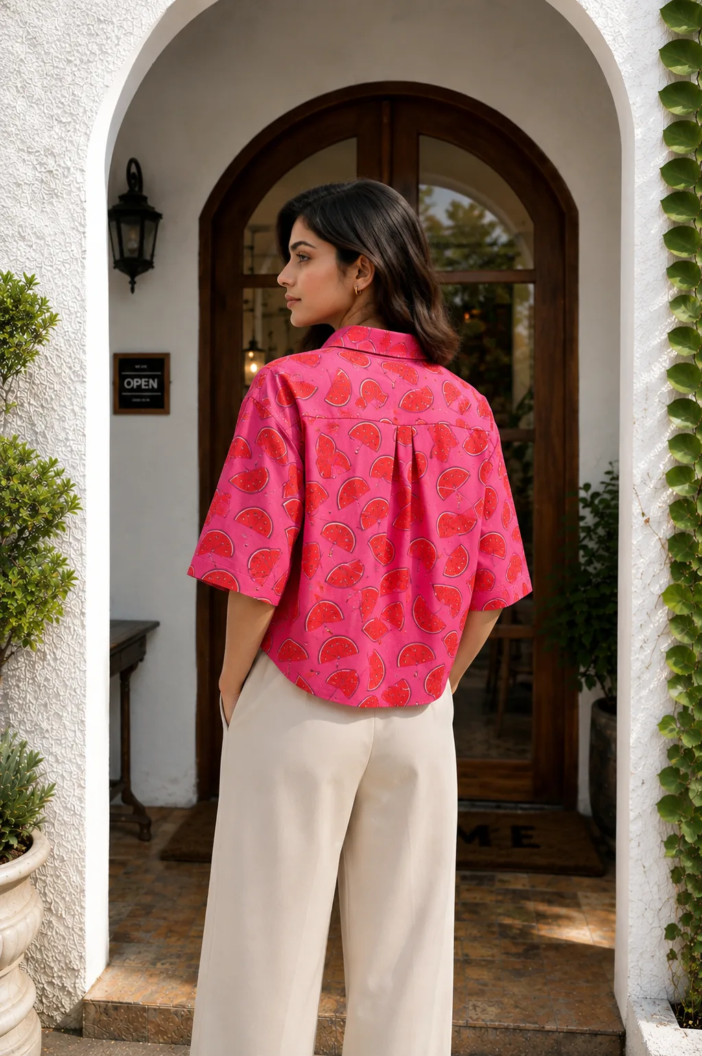 Watermelom Crop Shirt - 100% Cotton
