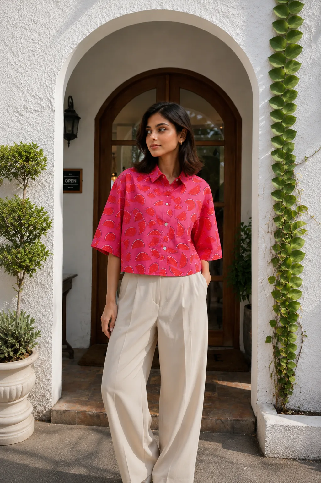 Watermelom Crop Shirt - 100% Cotton